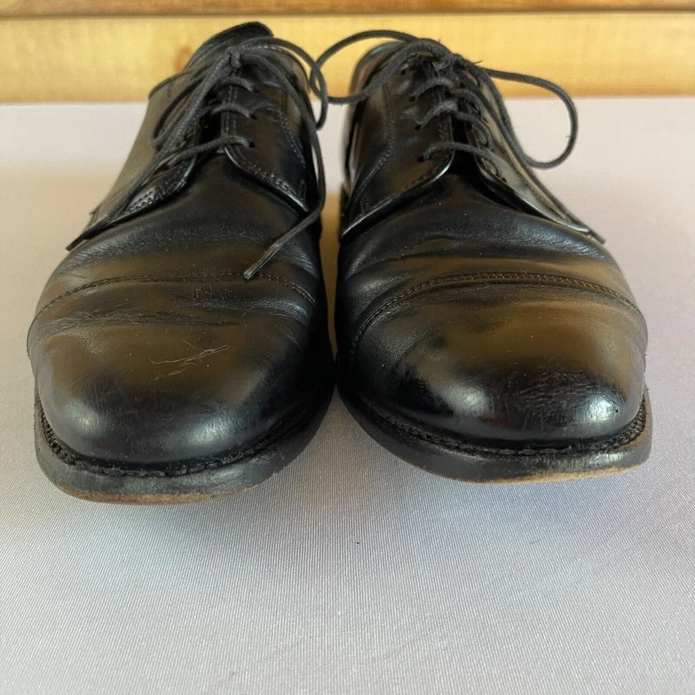 Allen Edmonds Riverside Mens 11 D Black Leather Lace Up Cap Toe Oxford Derby USA